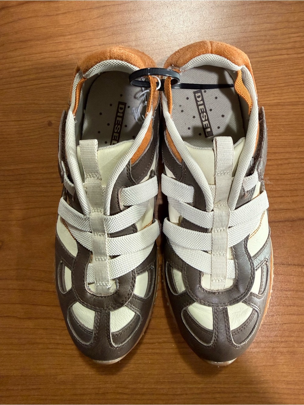 Diesel Women’s Athletic Sneakers in Brown, Cream & Orange